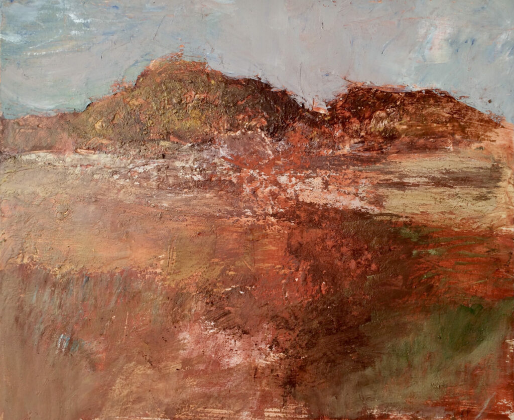 Les terres rouges- pigments et huile sur toile