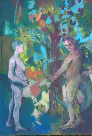 Eve et Adam- Acrylique sur bois-100x71 cm
